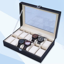 Load image into Gallery viewer, 12 Slots Watch Box Convenient Light Watch Winder Jewelry Wrist Watches Case Holder Jewelry Bracelet Storage Case Organizer