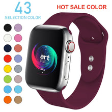 Load image into Gallery viewer, Soft Silicone Replacement Sport Band For 38mm Apple Watch Series1 2 3 4 5 42mm Wrist Bracelet Strap For iWatch Sports Edition