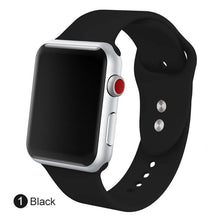 Load image into Gallery viewer, Soft Silicone Replacement Sport Band For 38mm Apple Watch Series1 2 3 4 5 42mm Wrist Bracelet Strap For iWatch Sports Edition