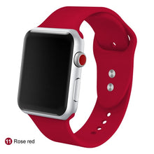 Load image into Gallery viewer, Soft Silicone Replacement Sport Band For 38mm Apple Watch Series1 2 3 4 5 42mm Wrist Bracelet Strap For iWatch Sports Edition