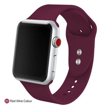 Load image into Gallery viewer, Soft Silicone Replacement Sport Band For 38mm Apple Watch Series1 2 3 4 5 42mm Wrist Bracelet Strap For iWatch Sports Edition