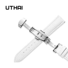 Load image into Gallery viewer, UTHAI Z09 Genuine Leather Watchbands 12-24mm Universal Watch Butterfly buckle Band Steel Buckle Strap Wrist Belt Bracelet + Tool